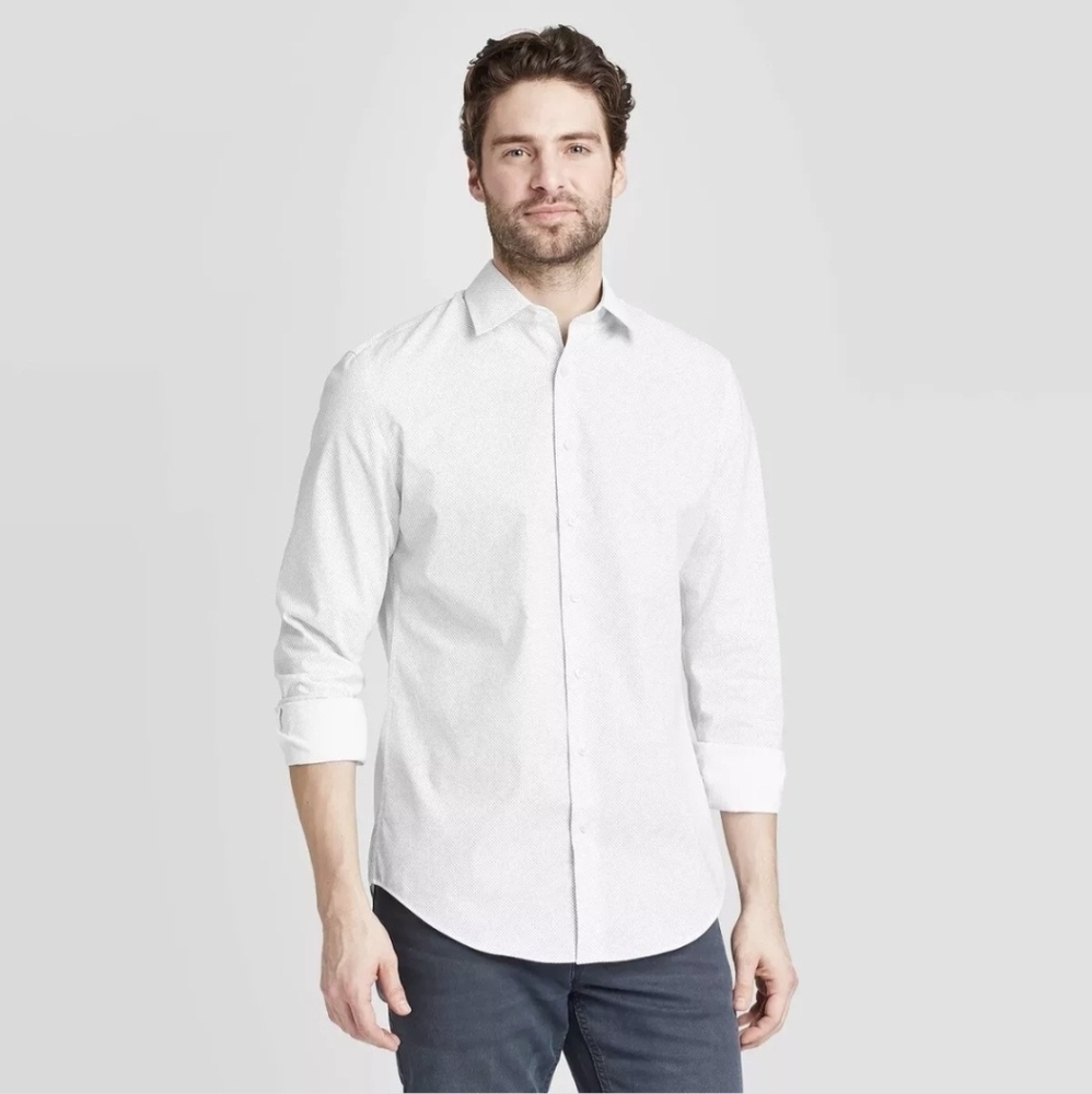 GOODFELLOW & CO◇Mens White, Button-Down, Standard Fit Dress/Casual Shirt◇XXL◇NWT